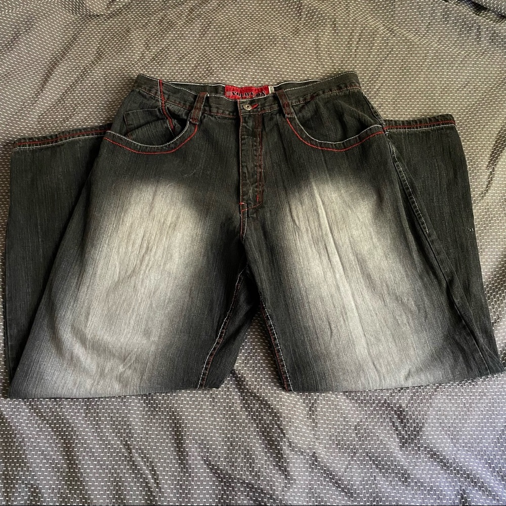 Black/Red Old School jeans (Baggy/Skating) fit